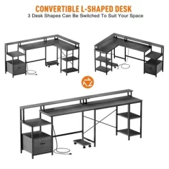 Garvee 76" Reversible L Shaped Computer Desk With File Drawer & With Power Outlet, Gaming Desk With Monitor Shelf, Corner Desk For Home Office 15 Garvee 76" Reversible L Shaped Computer Desk With File Drawer & With Power Outlet, Gaming Desk With Monitor Shelf, Corner Desk For Home Office -Garvee GUEST 8cba3677 8b9a 4f10 9814 0f2d1e1d2f62