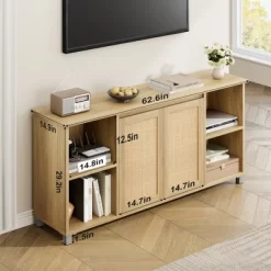 TV Stand For 65 Inch, Entertainment Center With Storage Shelves & Glass Doors – Wooden Media Console Cabinet For Living Room, Bedroom 12 TV Stand For 65 Inch, Entertainment Center With Storage Shelves & Glass Doors – Wooden Media Console Cabinet For Living Room, Bedroom -Garvee GUEST 8e7c60be ad2e 406a 9af1 3d6309426c8c