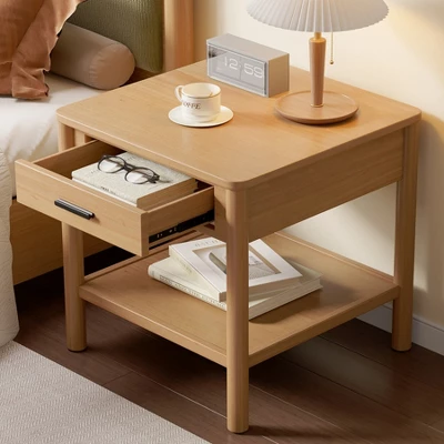Modern Nightstand With Drawer, Wooden Sofa Side Table, Modern Small Bedside Table With Open Shelf, End Table For Living Room Bedroom 3 Modern Nightstand With Drawer, Wooden Sofa Side Table, Modern Small Bedside Table With Open Shelf, End Table For Living Room Bedroom