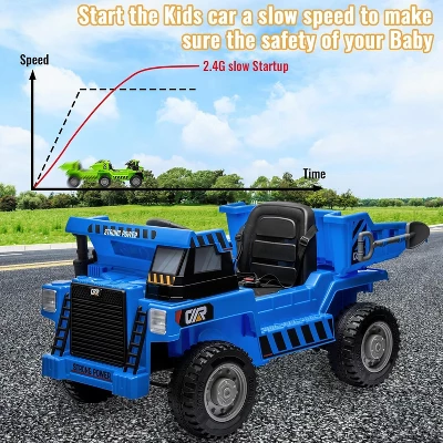 12V Electric Ride-On Construction Truck - 4-Wheeler Toy Car With Remote Control 5 12V Electric Ride-On Construction Truck - 4-Wheeler Toy Car With Remote Control - Image 3