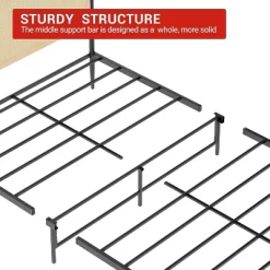 Full/Queen Size Boho Bed Frame With Rattan Headboard & Wood Footboard, Under Bed Storage, No Box Spring Needed, Noise-Free Design -Garvee GUEST 9051b4ef 474d 448c 9677 248483f7704b