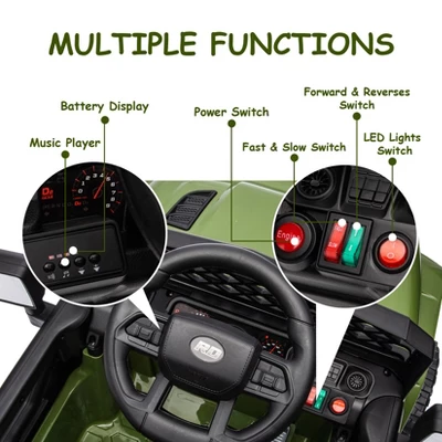 12V Kids Ride On Truck Electric Vehicle For Toddlers With Remote Control, 4-Wheel Suspension 6 12V Kids Ride On Truck Electric Vehicle For Toddlers With Remote Control, 4-Wheel Suspension - Image 4