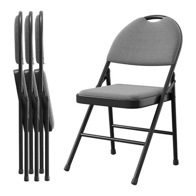4 Pack Fabric Padded Folding Chairs, Commercial Metal Folding Chair With Padded Back, 350 Lbs Weight Capacity Comfortable Foldable Chair 10 4 Pack Fabric Padded Folding Chairs, Commercial Metal Folding Chair With Padded Back, 350 Lbs Weight Capacity Comfortable Foldable Chair - Image 8