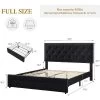 Garvee Upholstered Full Bed Frame With Storage Drawers, Velvet Platform Bed With Tufted Headboard & Rivets, No Box Spring Needed, Noise Free, Black -Garvee GUEST 91e840cb 1db9 411e a6b0 deb97b424194