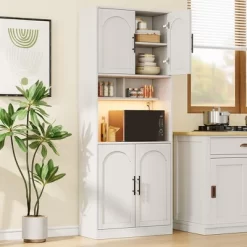 71" Tall Kitchen Storage Cabinets, Pantry Cabinet With Microwave Shelf -Garvee GUEST 921c7be1 0162 447d bc9f 85d629d9eeb8