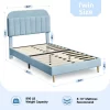 Velvet Upholstered Platform Bed Frames With Bookcase Headboard, Kids Bed 2 Velvet Upholstered Platform Bed Frames With Bookcase Headboard, Kids Bed -Garvee GUEST 922bc208 f8aa 4b1a bc46 d3b12ce6859e