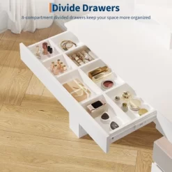 Arched Vanity Desk With Mirror And Lights, Makeup Vanity Table With 3 Drawers And 11 Storage Shelves, Large Dressing Table With Outlet 16 Arched Vanity Desk With Mirror And Lights, Makeup Vanity Table With 3 Drawers And 11 Storage Shelves, Large Dressing Table With Outlet -Garvee GUEST 92b1fb52 3dab 442e bbb1 19a4eb8e3d68