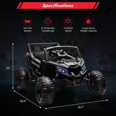 24V Kids Ride-On Utv Car – Battery-Powered Electric Vehicle With Remote Control, Spring Suspension 6 24V Kids Ride-On Utv Car – Battery-Powered Electric Vehicle With Remote Control, Spring Suspension - Image 4