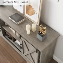 Farmhouse Tv Stand For 65 Inches TVs, Entertainment Center With Storage And Sliding Barn Doors, Adjustable Shelf TV Console Table For Living Room 15 Farmhouse Tv Stand For 65 Inches TVs, Entertainment Center With Storage And Sliding Barn Doors, Adjustable Shelf TV Console Table For Living Room -Garvee GUEST 93b1ec6f ab4a 4fe5 9e21 7dc843806323