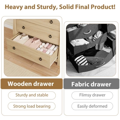 Garvee 3 Dresser For Bedroom, 29.3" Tall Drawer Dresser With Storage Freestanding, Wooden Closet Storage Chest For Living Room 7 Garvee 3 Dresser For Bedroom, 29.3" Tall Drawer Dresser With Storage Freestanding, Wooden Closet Storage Chest For Living Room - Image 5