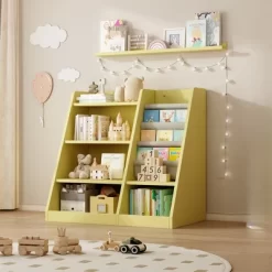 4 Tier Kids Wooden Bookshelf, Kids Bookshelf Children Bookcase With Adjustable Shelf For Playroom Nursery Living Room 17 4 Tier Kids Wooden Bookshelf, Kids Bookshelf Children Bookcase With Adjustable Shelf For Playroom Nursery Living Room -Garvee GUEST 94ceb89d 9150 461f a111 2da4c328dd07