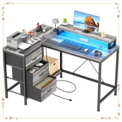 L-Shaped Computer Desk With 4 Power Outlets, 2 USB Ports, 7-Color LED Lights 21 L-Shaped Computer Desk With 4 Power Outlets, 2 USB Ports, 7-Color LED Lights -Garvee GUEST 94d3cb1c da37 44d3 bbf0 59b0d8c3e249
