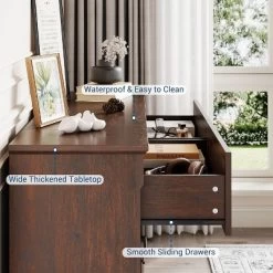 6 Drawer Dresser For Bedroom, Framhouse Large Chest Of Drawers With Metal Handles, Rustic Double Wood Dresser, Storage Dressers Organizer -Garvee GUEST 94e71896 0362 4e25 870d cabb2a3e35dc