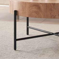 Round Coffee Table With Storage With Drawers Farmhouse Circle Table, Easy To Assemble Wood Accent Center Table -Garvee GUEST 95af3c43 dc21 427d acd0 d71dcf80bda4