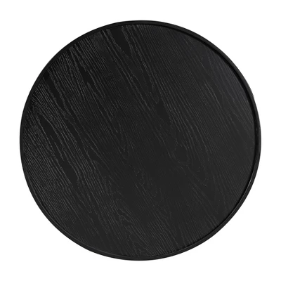 36.8'' Modern Round Coffee Table, 2 Tier Wooden Center Table With PE Rattan Side, Accent Cocktail End Table For Living Room Bedroom Office 5 36.8'' Modern Round Coffee Table, 2 Tier Wooden Center Table With PE Rattan Side, Accent Cocktail End Table For Living Room Bedroom Office - Image 3