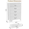 Garvee 5 Drawer Dresser For Bedroom, WHite 45.2" Tall Chest Of Drawer With V Shape Design, Modern Wooden Closet Nightstand For Living Room Entryway -Garvee GUEST 95cc725e 57c6 45ee 84e9 4b29c267b9ab