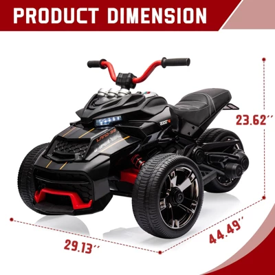 12V Kids Ride-On ATV, 3-Wheeler Electric Motorcycle For Toddlers Ages 3-8 – Battery Powered Toy Car With LED Lights 6 12V Kids Ride-On ATV, 3-Wheeler Electric Motorcycle For Toddlers Ages 3-8 – Battery Powered Toy Car With LED Lights - Image 4