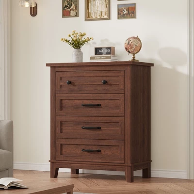 Garvee 4 Dresser For Bedroom, 34.8" Tall Drawer Dresser With Storage Freestanding, Wooden Closet Storage Chest For Living Room, Bedroom 12 Garvee 4 Dresser For Bedroom, 34.8" Tall Drawer Dresser With Storage Freestanding, Wooden Closet Storage Chest For Living Room, Bedroom - Image 10