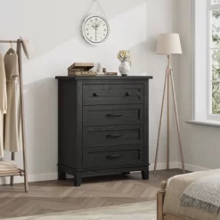 Garvee 4 Dresser For Bedroom, 34.8" Tall Drawer Dresser With Storage Freestanding, Wooden Closet Storage Chest For Living Room, Bedroom 18 Garvee 4 Dresser For Bedroom, 34.8" Tall Drawer Dresser With Storage Freestanding, Wooden Closet Storage Chest For Living Room, Bedroom -Garvee GUEST 9618e192 176d 4c86 94cb 2869e6d2d2b1