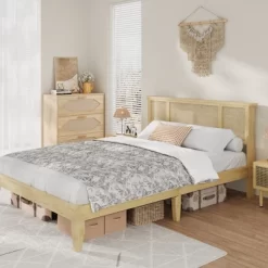 Garvee Bed Frame With Natural Rattan Headboard, Wood Slat Support, Metal Base 14 Garvee Bed Frame With Natural Rattan Headboard, Wood Slat Support, Metal Base -Garvee GUEST 9665b9ae c3c1 4826 8a87 27aa1b3ea326