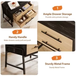 Whizmax Nightstand With Drawer Bedside Table With Metal Frame -Garvee GUEST 96708cbb 7edf 453a a932 7d9233385eba