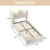 Twin Bed Frame With Adjustable Upholstered Headboard Girls Boucle Platform Bed Frame With Storage Drawers Princess Bed Frame For Kids -Garvee GUEST 97b30854 3c87 4331 8f35 385ad4d6432c