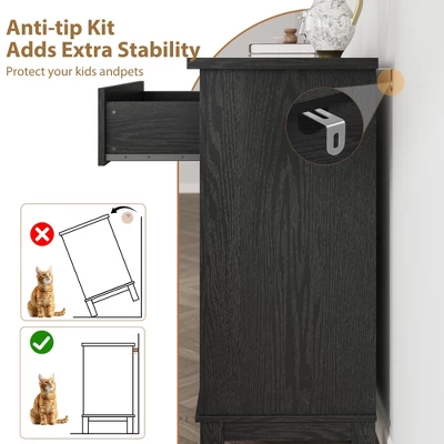 Garvee 4 Dresser For Bedroom, 34.8" Tall Drawer Dresser With Storage Freestanding, Wooden Closet Storage Chest For Living Room, Bedroom 8 Garvee 4 Dresser For Bedroom, 34.8" Tall Drawer Dresser With Storage Freestanding, Wooden Closet Storage Chest For Living Room, Bedroom - Image 6