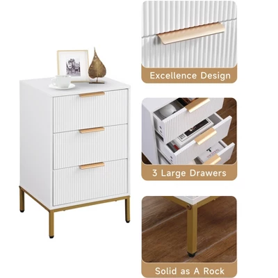 Night Stand,Tall Bedside Table With 3Storage Drawers,White Nightstand,Bedside Furniture 3 Night Stand,Tall Bedside Table With 3Storage Drawers,White Nightstand,Bedside Furniture