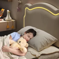 Whizmax Twin Velvet Platform Bed - Adjustable Bear Headboard With RGB LED Lights, Noise-Free Kids Bed Frame, No Box Spring 15 Whizmax Twin Velvet Platform Bed - Adjustable Bear Headboard With RGB LED Lights, Noise-Free Kids Bed Frame, No Box Spring -Garvee GUEST 991d9cb9 8dca 4e5f 92b0 2ceb204b69a9