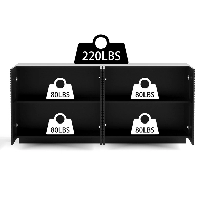 Accent Storage Cabinet, Modern Buffet Sideboard Console Table With 4 Doors And Adjustable Shelves Black 7 Accent Storage Cabinet, Modern Buffet Sideboard Console Table With 4 Doors And Adjustable Shelves Black - Image 5