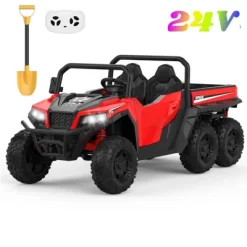 Garvee 24V 4WD 6-Wheel Ride On Dump Truck For Kids, 2-Seater Electric Truck With Remote Control, Motorized Dump Bed, Shovel, LED Lights & Music 27 Garvee 24V 4WD 6-Wheel Ride On Dump Truck For Kids, 2-Seater Electric Truck With Remote Control, Motorized Dump Bed, Shovel, LED Lights & Music -Garvee GUEST 9a2c8c19 39c5 4ee6 9677 507037509f34