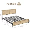 Boho Wooden Full/Queen/King Size Bed Frame With Natural Rattan Headboard And Footboard, No Box Spring Needed, Noise-Free Easy Assemble Metal Bedframe -Garvee GUEST 9a56d483 023a 41b5 9f01 3758a90b0e54