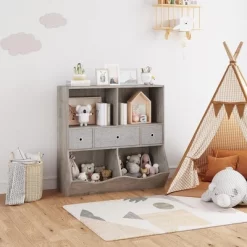 Whizmax Kids Bookshelf And Bookcase Toy Storage Multi Shelf With Cubby Organizer Cabinet And Drawers For Boys Girls,Bedroom