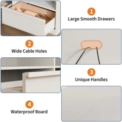 70 Inch TV Stand For 80" TVs, Mid Century Modern Entertainment Center With Storage Drawer & Open Shelves -Garvee GUEST 9aa2d0a5 40ec 4062 b9de 803cf4c3055e