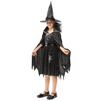 Garvee Black Witch Costume For Girls--Halloween Plush Witch Dress With Hat 3 Garvee Black Witch Costume For Girls--Halloween Plush Witch Dress With Hat