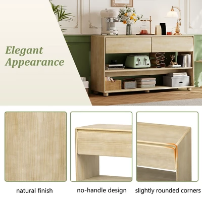 58" Entryway Console Table With 2 Drawers, 3 Tier Narrow Long Sofa Table, Behind Couch Console Table For Living Room Foyer And Hallway 5 58" Entryway Console Table With 2 Drawers, 3 Tier Narrow Long Sofa Table, Behind Couch Console Table For Living Room Foyer And Hallway - Image 3