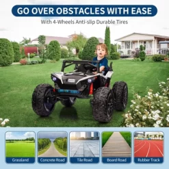 24V 2-Seater Kids UTV - Remote Control, 17" Tires, LED Lights & Music, 2-Speed (Ages 3-8) -Garvee GUEST 9c17d51f dedf 4ac2 800f a4873563eb3d