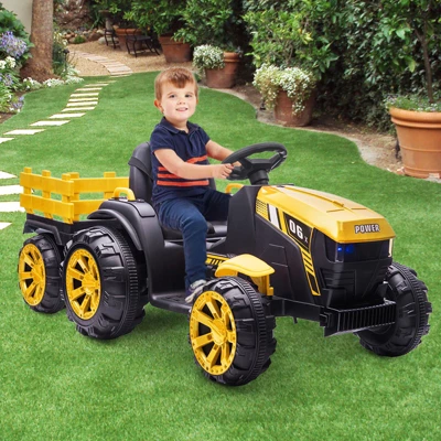 Garvee 12V Kids Ride On Tractor Toys With Trailer,Electric Vehicles Toy Tractor With Remote Control 13 Garvee 12V Kids Ride On Tractor Toys With Trailer,Electric Vehicles Toy Tractor With Remote Control - Image 11