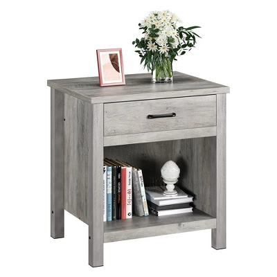 Whizmax Nightstands, Modern Bedside End Tables, Night Stands With Drawer And Storage Shelf For Living Room Bedroom, Gray 10 Whizmax Nightstands, Modern Bedside End Tables, Night Stands With Drawer And Storage Shelf For Living Room Bedroom, Gray - Image 8
