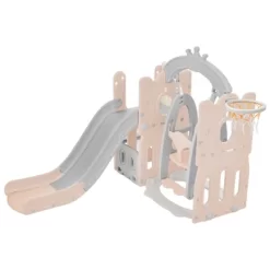 5-in-1 Kids Slide Swing Set Climber Slide Playset With Basketball Hoop Indoor Outdoor Playground For Boys Girls Birthday Xmas Gifts -Garvee GUEST 9dff157f cfe0 48f3 848a 8f58819bda21