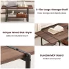 2-Tier Farmhouse 41'' Large Wood Coffee Table With Storage Shelf