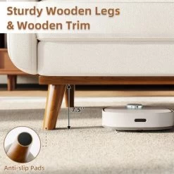 65" Loveseat Sofa, Mid Century Modern Couch Comfy Love Seat Couches, 2 Seater Deep Seat Couch Linen Upholstered Couches For Bedroom Small Space -Garvee GUEST 9ebb88e1 0f00 4fdb a033 c4a4e57de065