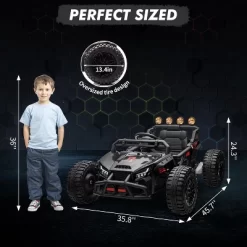24V Ride-On UTV For Kids, Kids Ride On Car With Remote Control, Big Wheels, LED Lights, MP3, Single Seat Electric Car Toy For Boys & Girls
