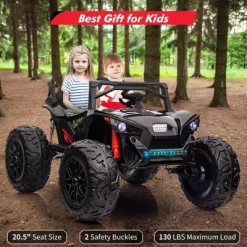 24V 2Seats Ride On UTV With Remote Control, 17" Extra Large EVA Wheels & 20.5“ Wide Seat 4WD Electric Vehicle