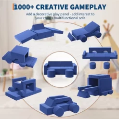 Kids Couch For Building Fort Toy,13pcs DIY Toddler Sofa,Velvet Toddler Futon Sofa Bed For Playroom, Bedroom,Grey -Garvee GUEST a043fc4a 668d 44b4 8282 a5cd98356420