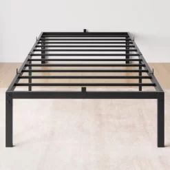 Whizmax 14 Inch Bed Frame With Storage,Metal Platform Bed Frame No Box Spring Needed Steel Slat Support, Black