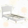 Twin Bed Frame, Twin Size Bed Frame With Cute Upholstered Headboard, Velvet Sturdy Platform Bedframe For Girls And Boys -Garvee GUEST a11af54d a6c8 435d b6dc dca9d36a47f5