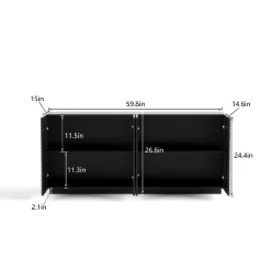 Accent Storage Cabinet, Modern Buffet Sideboard Console Table With 4 Doors And Adjustable Shelves Black 13 Accent Storage Cabinet, Modern Buffet Sideboard Console Table With 4 Doors And Adjustable Shelves Black -Garvee GUEST a144d318 03a8 4847 abcd d296fb6c8412