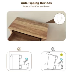 Garvee 5 Drawer Dresser, Farmhouse Tall Dresser For Closet, Rustic Chest Of Drawer With Wide Metal Handles, Wood Dressers Organizer For Bedroom -Garvee GUEST a15be86e 6172 4fc6 865f 704a8e30b025