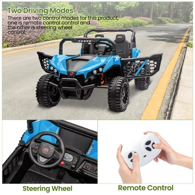 Garvee 24V Ride On UTV For Big Kids, 2 Seater Electric Car With Remote Control, LED Lights, Shock Absorbers, Storage, Ride On Toy For Kids 4 Garvee 24V Ride On UTV For Big Kids, 2 Seater Electric Car With Remote Control, LED Lights, Shock Absorbers, Storage, Ride On Toy For Kids - Image 2